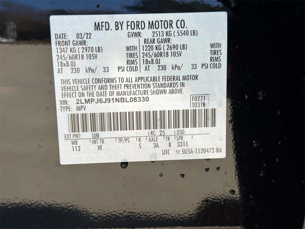 2022 Lincoln Nautilus Standard